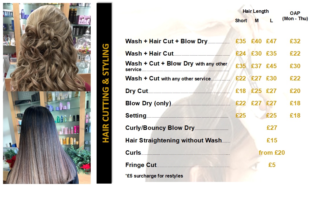 Hair Cutting & Styling Pricing